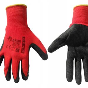 Rękawice ochronne GEKO r.8 latex czerwone 12 par