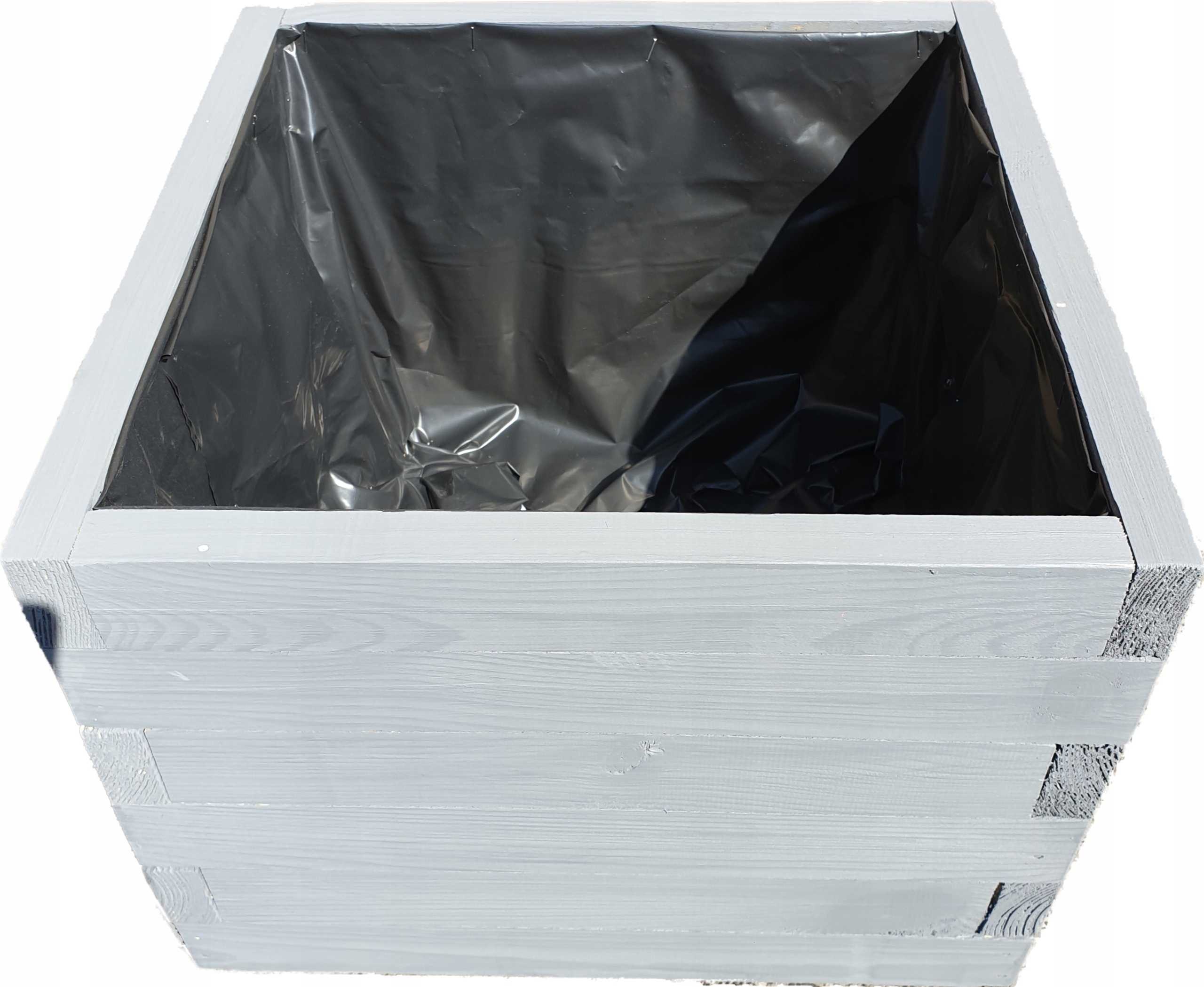 Donica EKO drewniana 40x80x50 ANTRACYT ocieplana - obrazek 2