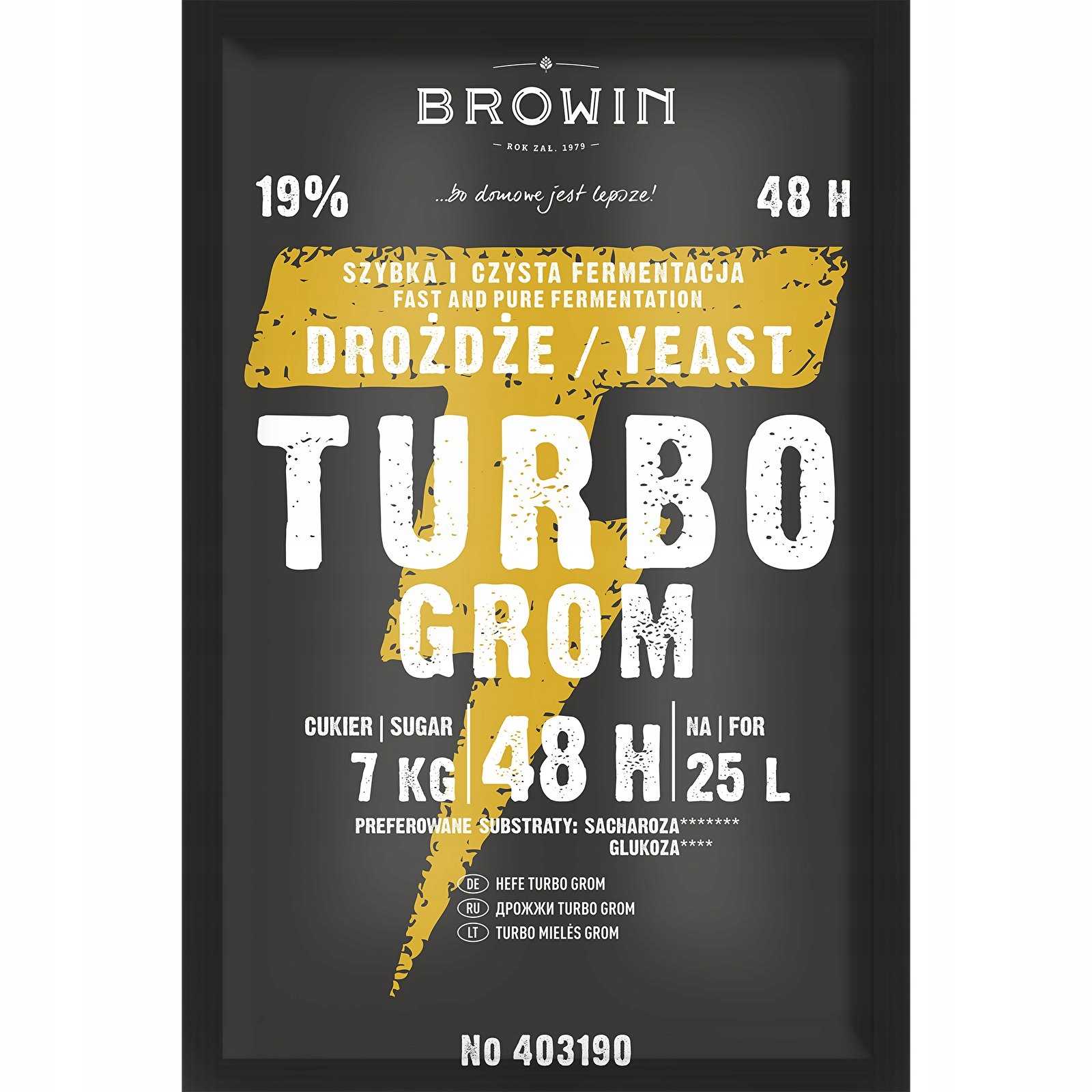 Drożdże GORZELNICZE TURBO GROM 48H - 150g 1szt
