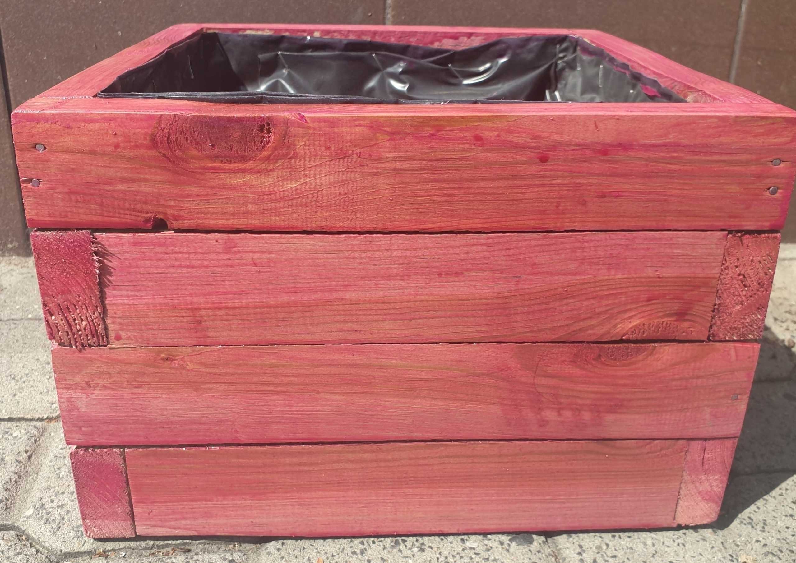 Donica drewniana EKO 40 x 80 cm FUKSJA ocieplana - obrazek 2