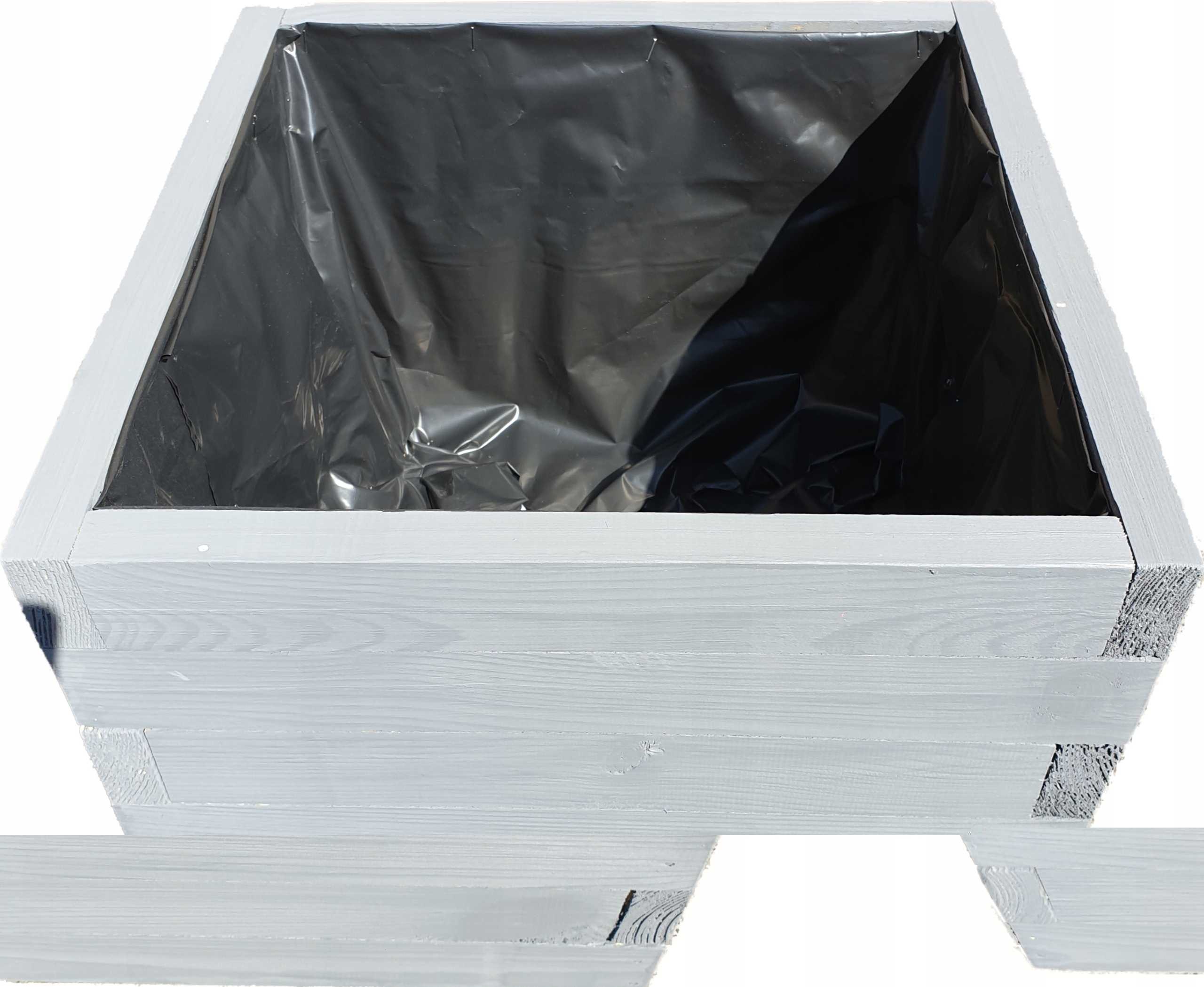 Donica EKO drewniana 50x90x30 ANTRACYT ocieplana - obrazek 2