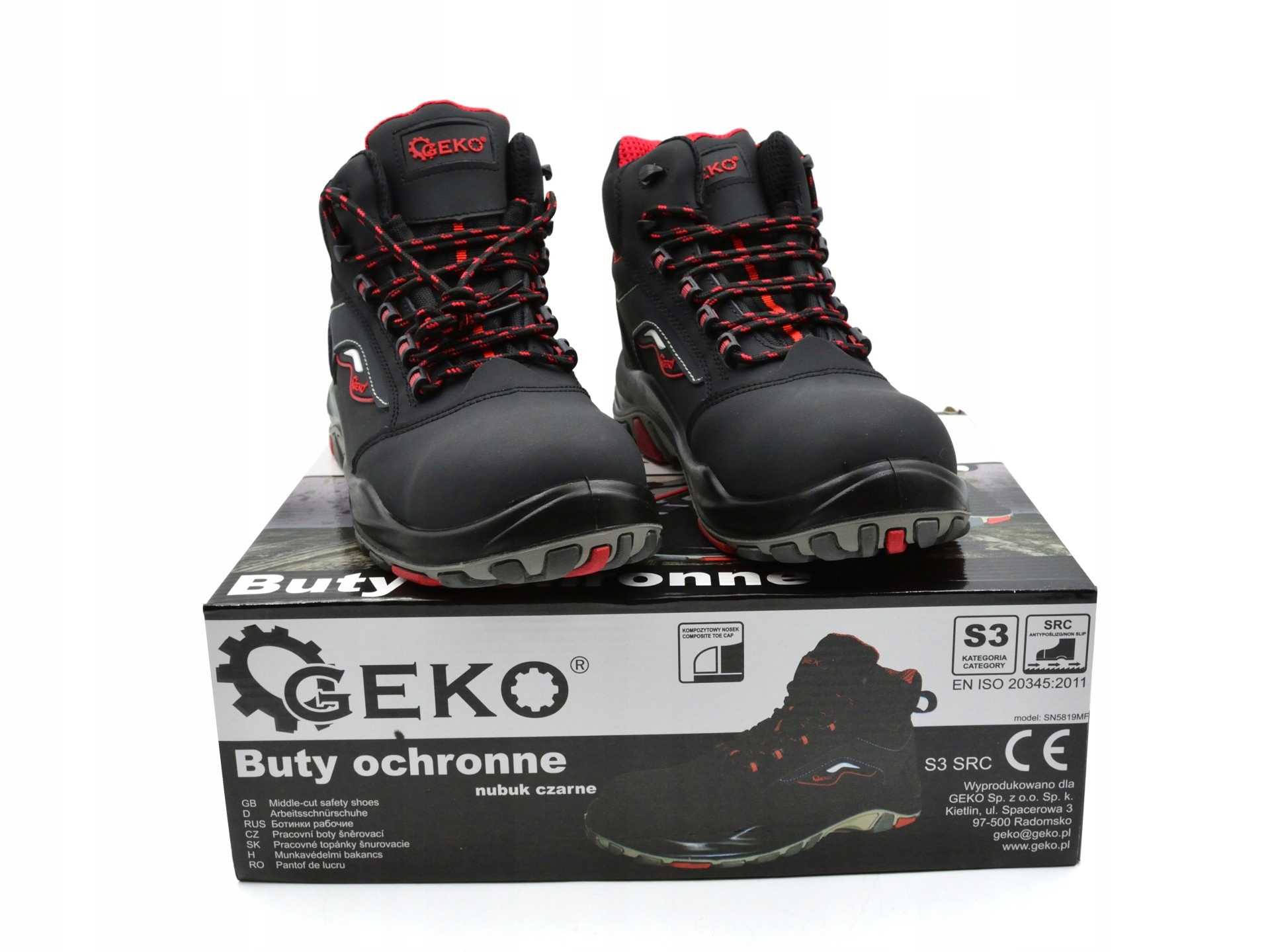 Buty ochronne nubuk czarne S3 SRC rozmiar 43