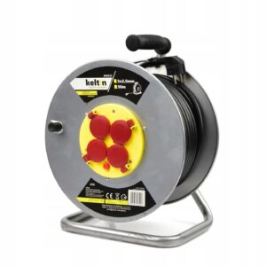 Przedłużacz elektryczny bębnowy metalowy 3x2,5 50m