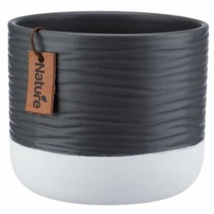 Osłonka ceramiczna Peony szaro biała