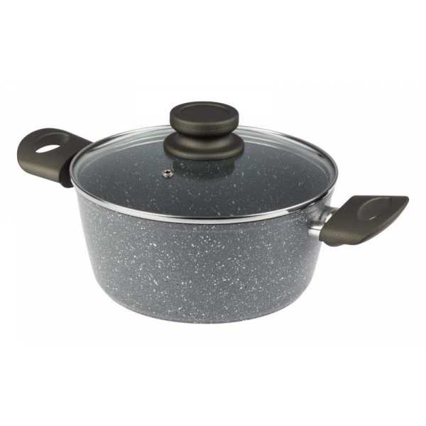 Garnek aluminiowy z powłoką nieprzywieralną 20cm/2,4L Stone - obrazek 2