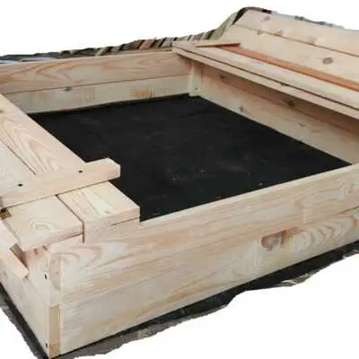 Piaskownica drewniana EKO z ławką 120x120x20 + gratis