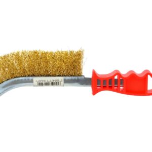 Szczotka druciana mosiężna rączka plast. (120) G00645