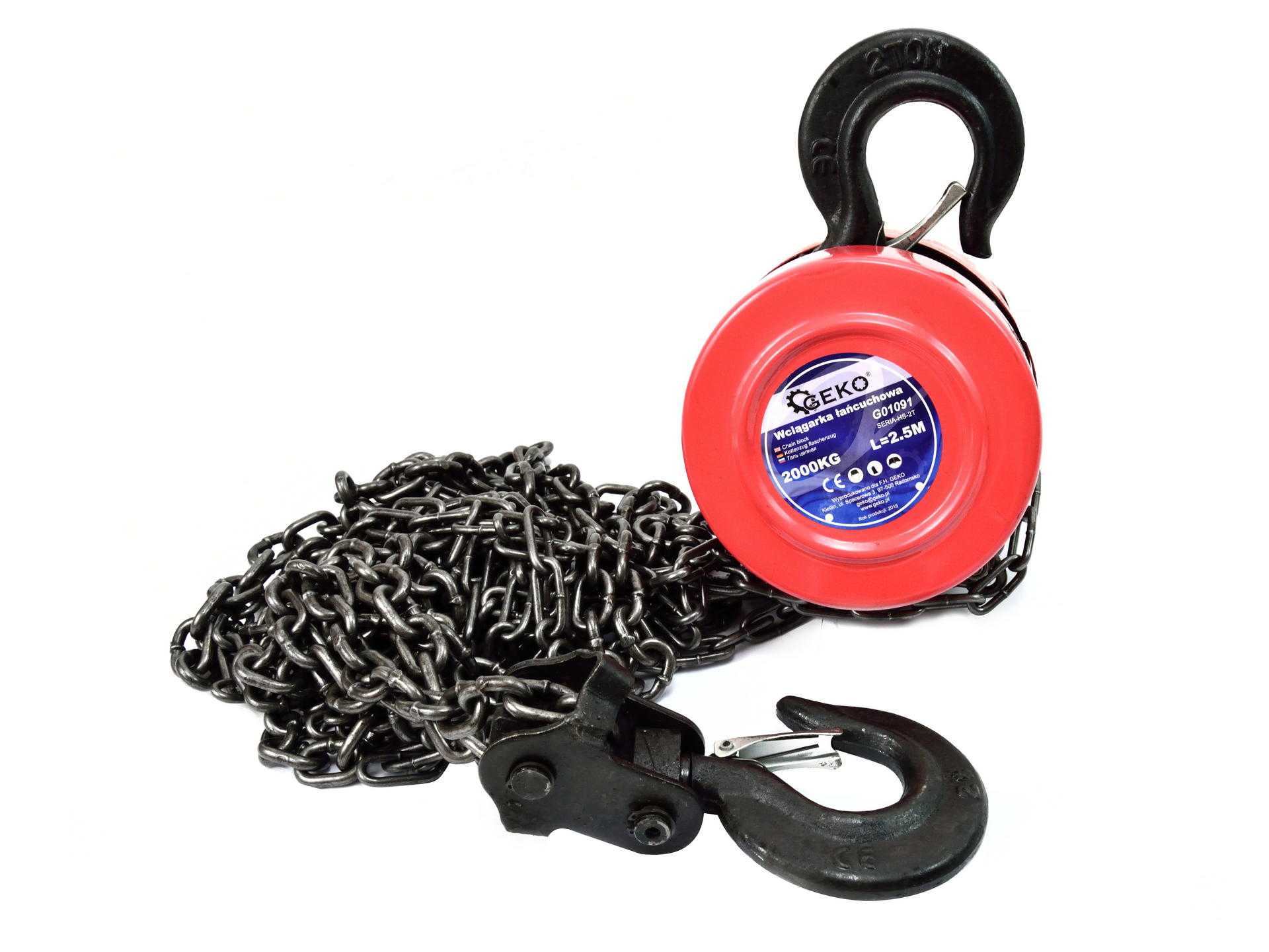 Wciągarka łańcuchowa 2T x 2,5m GEKO (1) G01091