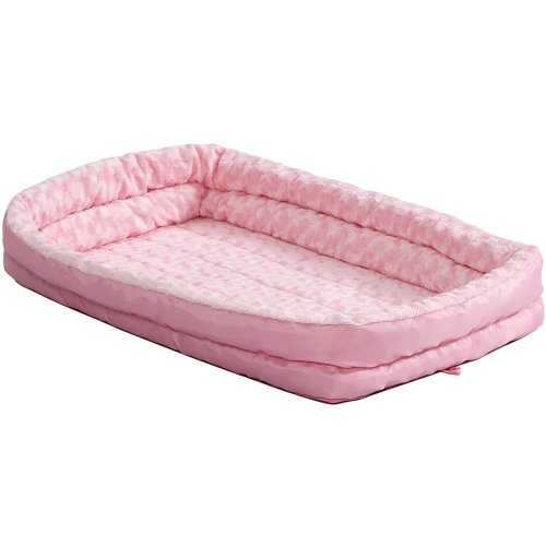 Materac do klatki kennelowej, z rozkładanym, podwójnym brzegiem, różowy - 44x29cm MidWest Deluxe Double Bolster Pink