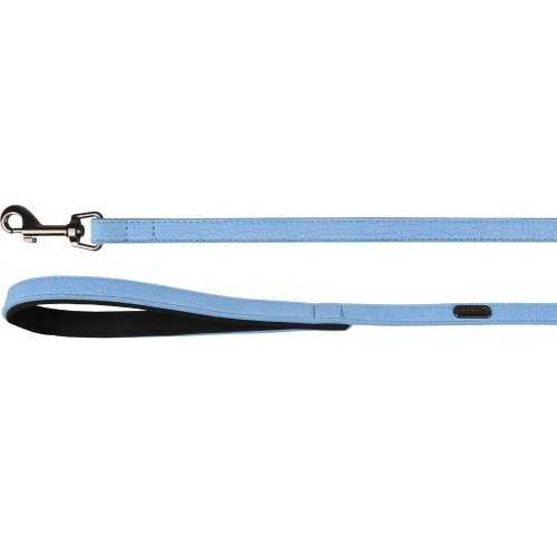Smycz dla małego psa, uchwyt z podszyciem, sztuczna skóra, niebieska, 1,5x100cm Flamingo Leash Leza Blue