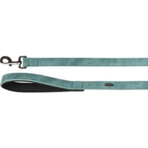 Zielona smycz dla psa, z eko-skóry, uchwyt z podszyciem, 100cm - 20mm Flamingo Leash Delu Green