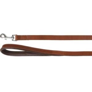 Smycz skórzana dla psa, prawdziwa skóra, uchwyt z podszyciem, brązowa, 130cm Flamingo Leash Arizona Brown