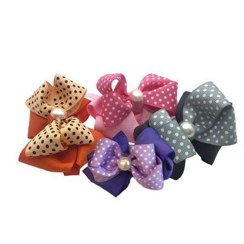 Ozdobne kokardki, obróżki dla psa Groom Professional Glamour Pearl Big Bow Collar 10szt.