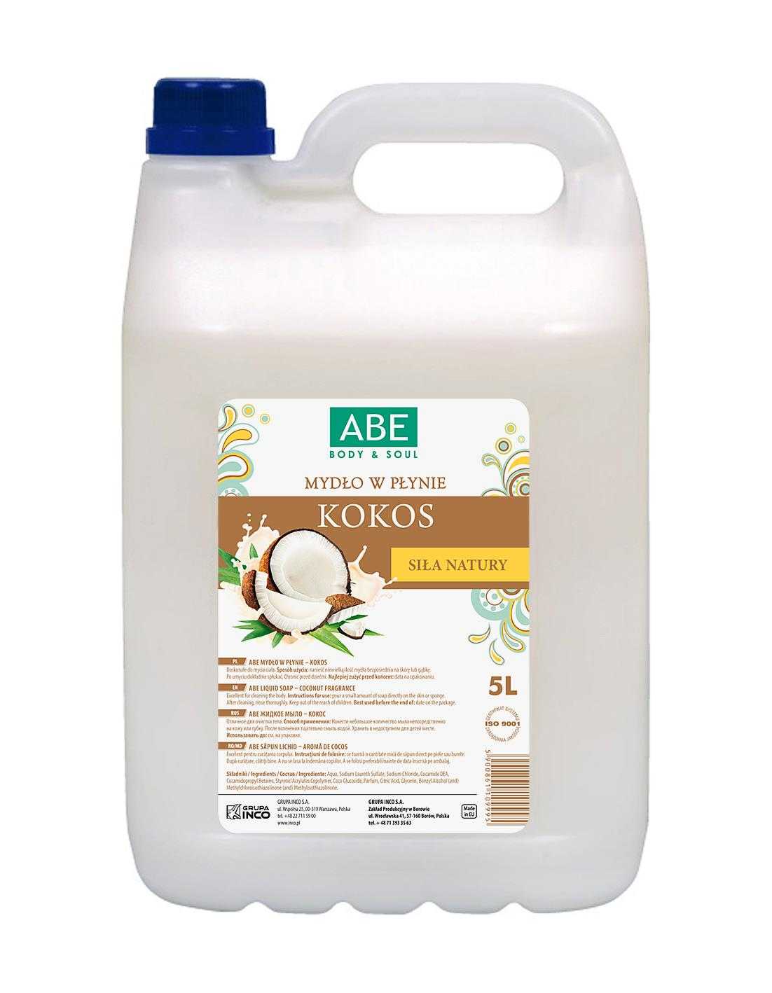 Abe mydło w płynie 5L kokos