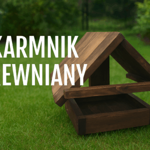 Karmnik dla ptaków drewniany domek ogrodowy balkonowy